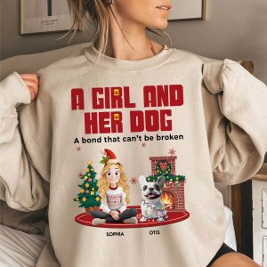 A Girl And Her Dog - Personalized Sweatshirt