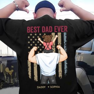 Proud As The Best Dad Ever - Personalized Back PrintedOne Size Shirt